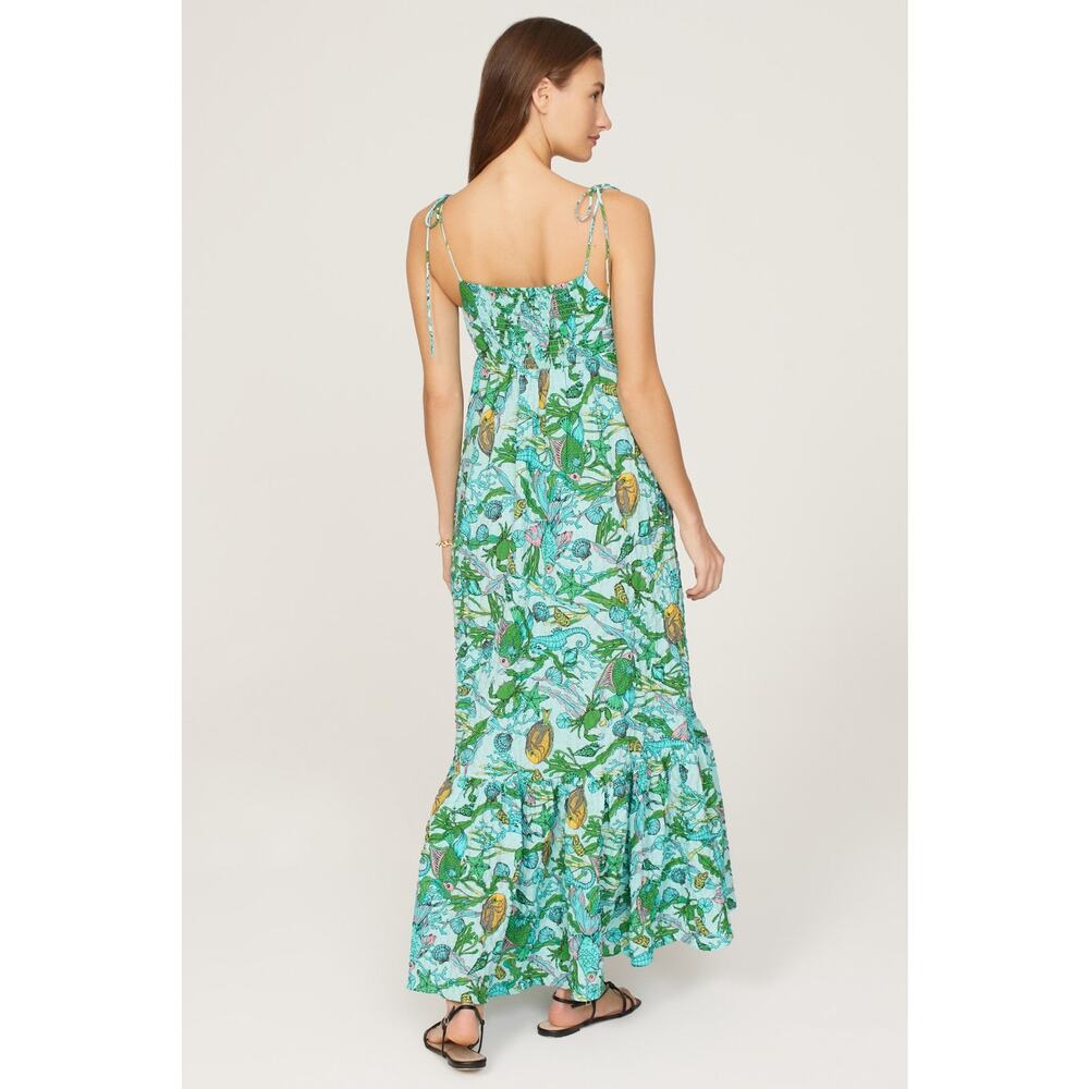 Kate Spade Women's Under The Sea Tie-Strap Dress Sleeveless Green Size Small - Picture 4 of 12